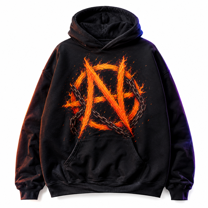 Knox Inferno – Bold Anarchy Flame Hoodie