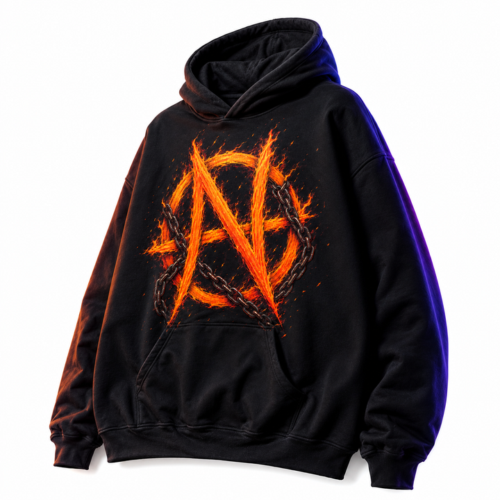 Knox Inferno – Bold Anarchy Flame Hoodie