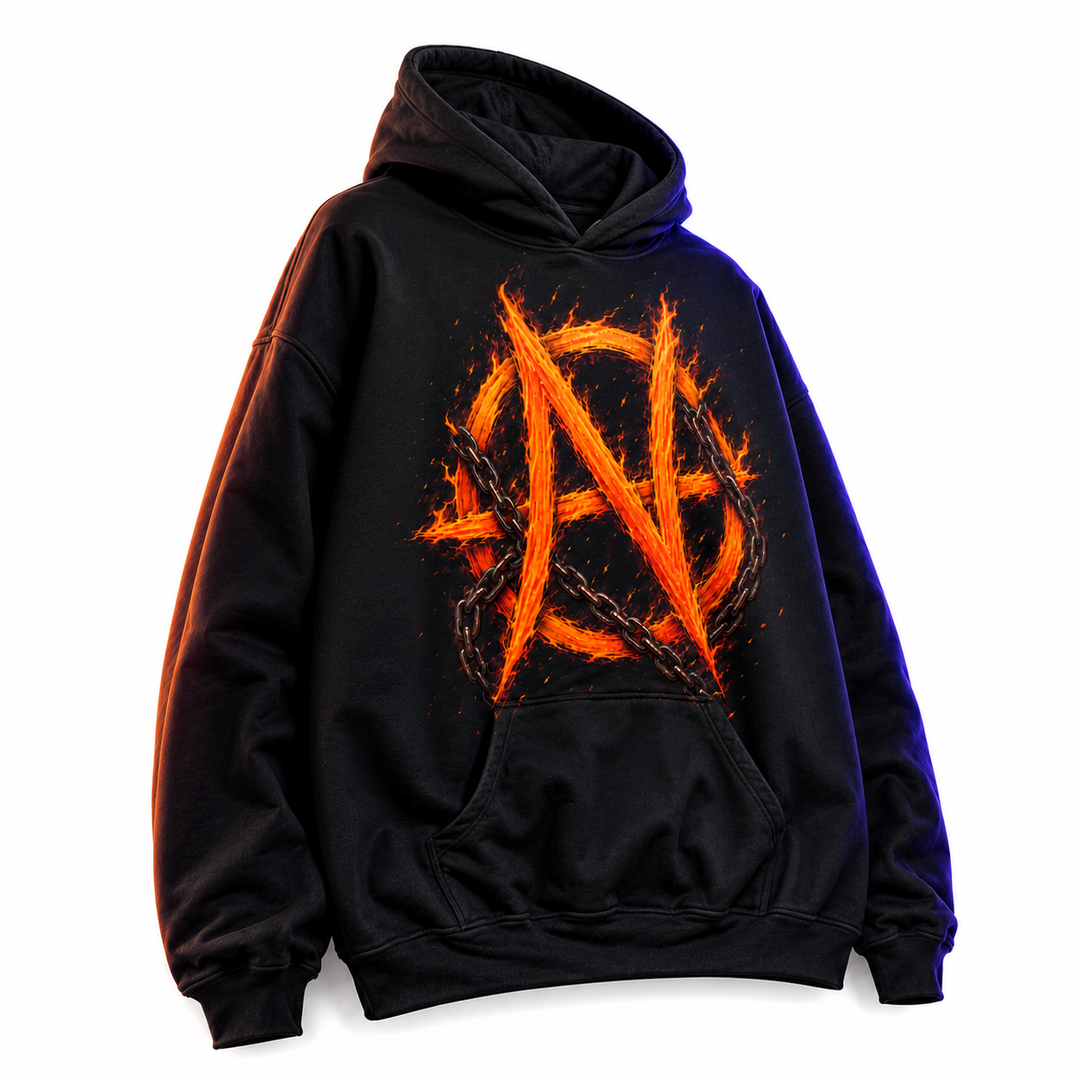 Knox Inferno – Bold Anarchy Flame Hoodie