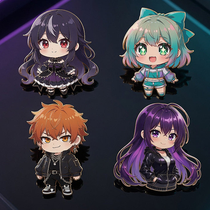 Chibi VTuber Enamel Pin Set (4-Pack)