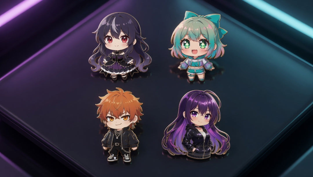 Chibi VTuber Enamel Pin Set (4-Pack)